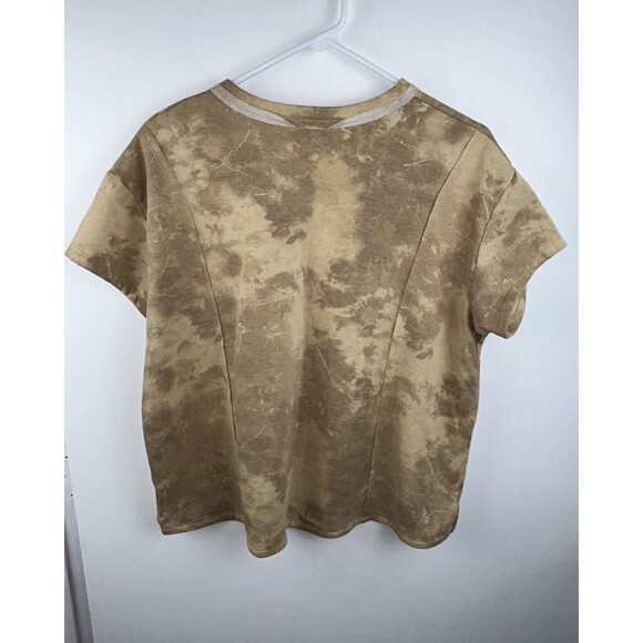 BKE Buckle Shirt Women's Size Small Beige/Tan Tie Dye Tee V-Neck Casual Boho - Picture 6 of 8
